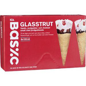 ICA Basic Glasstrut Jordgubb 8-p 554g