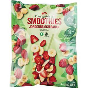 ICA Jordgubb & banan Fryst 500g