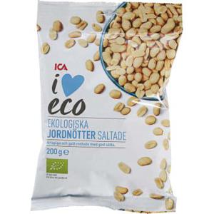 ICA I love eco Jordnötter saltade Ekologisk 200g