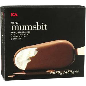 ICA Gräddglass Mumsbit Stor 6-p 480g