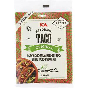 ICA Kryddmix Taco Mild 28g 3-p