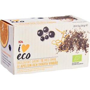 ICA I love eco Grönt te Apelsin & svartvinbär Ekologisk 20-p
