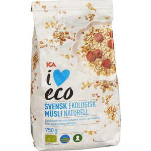 ICA I love eco Müsli Naturell Ekologisk 750g