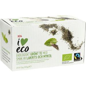 ICA I love eco Grönt te Lakrits & mynta Ekologiskt 20-p
