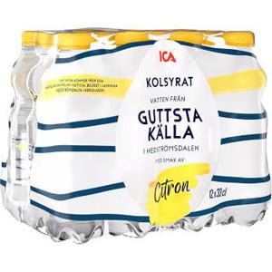 ICA Vatten Kolsyrad Citron 33cl 12-p