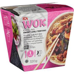 ICA Kyckling sweet chili teriyaki med nudlar Fryst 320g